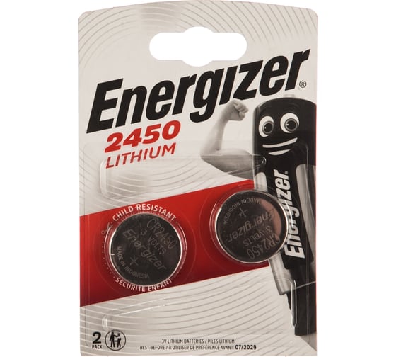 Изображение товара Батарейки Energizer Lithium CR2450 2 шт/бл 7638900381795