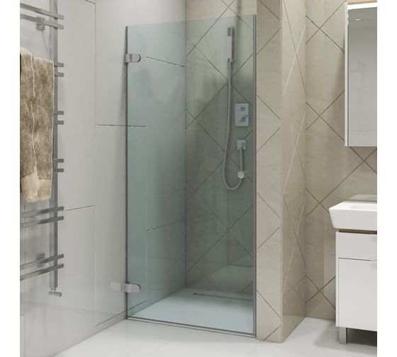 Изображение товара Дверь в душевую нишу GuteWetter gwmplxd001-6-07 70x190 см, профиль хром матовый, стекло бесцветное закаленное 6 мм, открывание двери левое 4698032747015