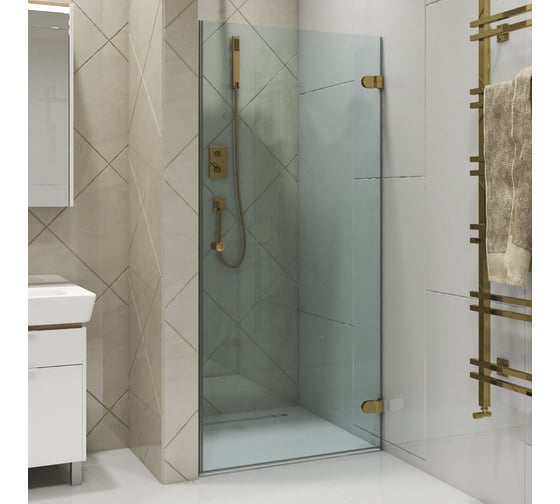 Изображение товара Дверь в душевую нишу GuteWetter gwmplxd001-6-07 70x190 см, профиль золотой гальванический, стекло бесцветное закаленное 6 мм, открывание двери правое 4698032746582