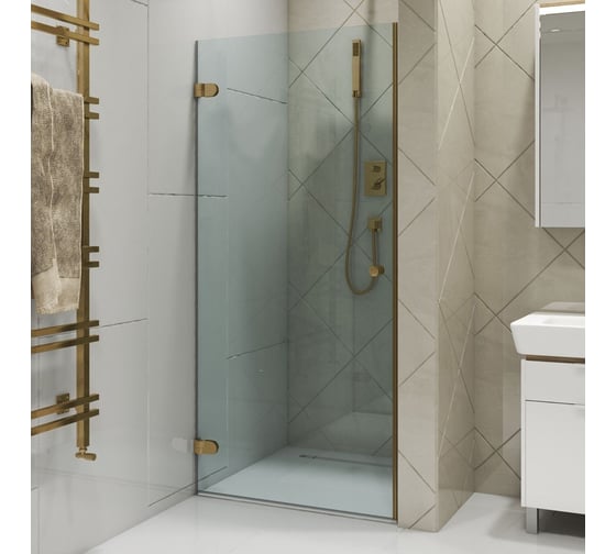 Изображение товара Дверь в душевую нишу GuteWetter gwmplxd001-6-07 70x190 см, профиль бронзовый, стекло бесцветное закаленное 6 мм, открывание двери левое 4698032746452