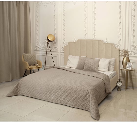 Изображение товара Покрывало ТЕКСТИЛЬ Бархат 220x240 см пудра 37961