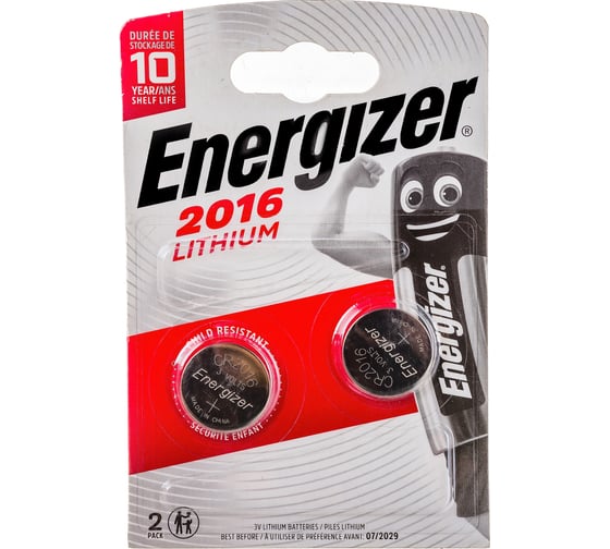 Изображение товара Батарейки Energizer Miniatures Lithium CR2016 2 шт/бл 7638900248340
