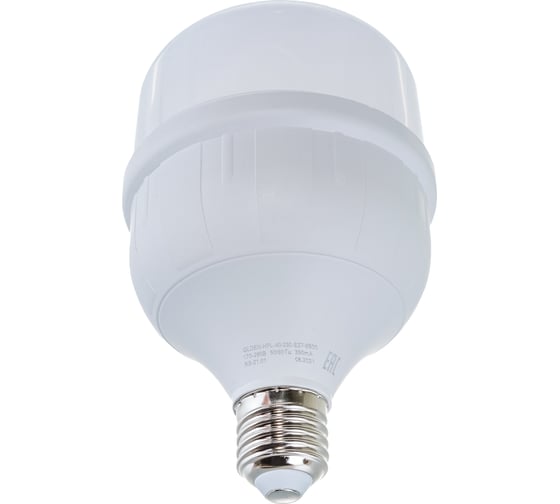 Изображение товара Универсальная высокомощная светодиодная лампа General Lighting Systems GLDEN-HPL-40-230-E27-6500, 40Вт, 3650лм, 230В, цоколь Е27, колба Т-форма (цилиндр), 6500К - холодный белый 660002