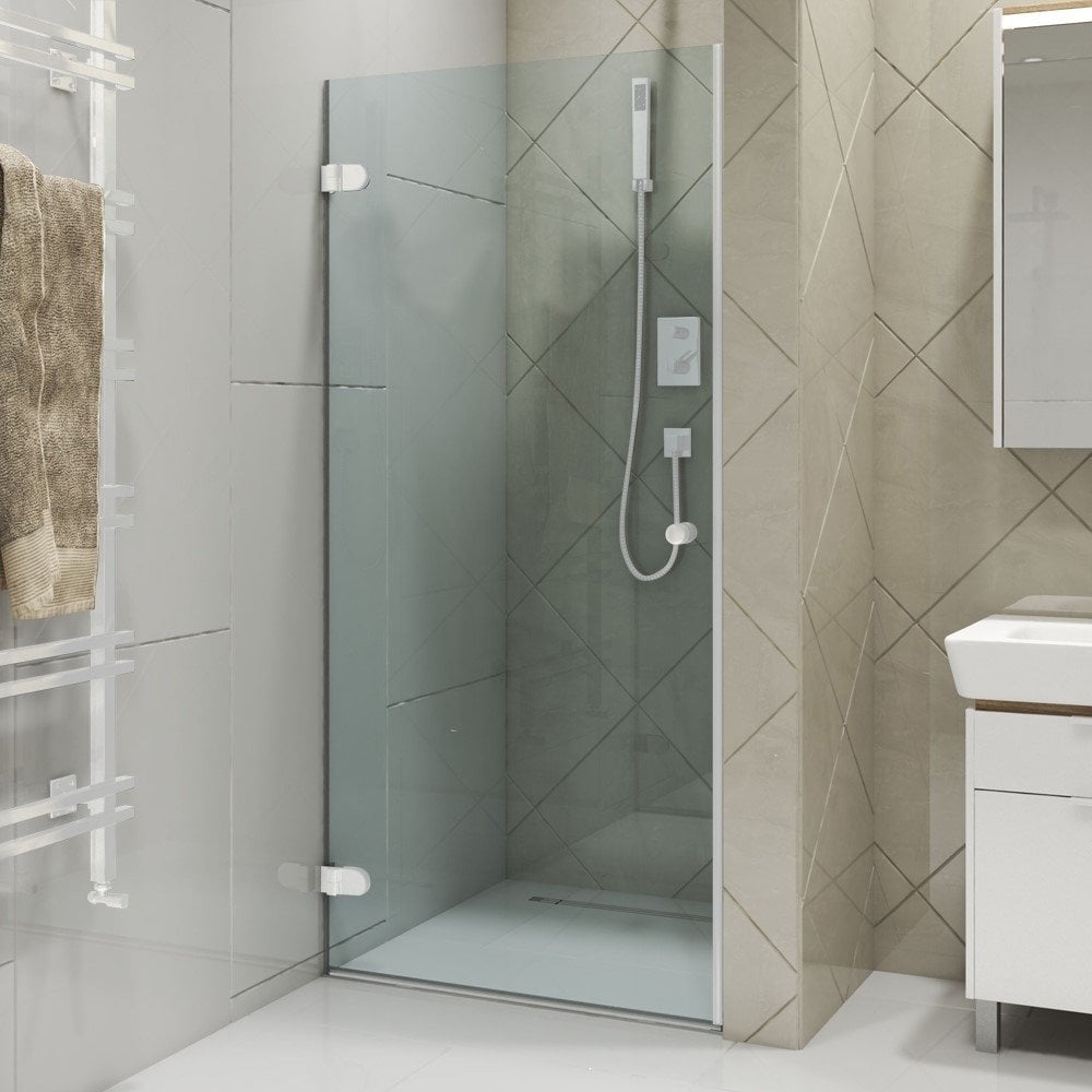 Изображение товара Дверь в душевую нишу GuteWetter gwmplxd001-6-07 90x190 см белый профиль стекло 6 мм