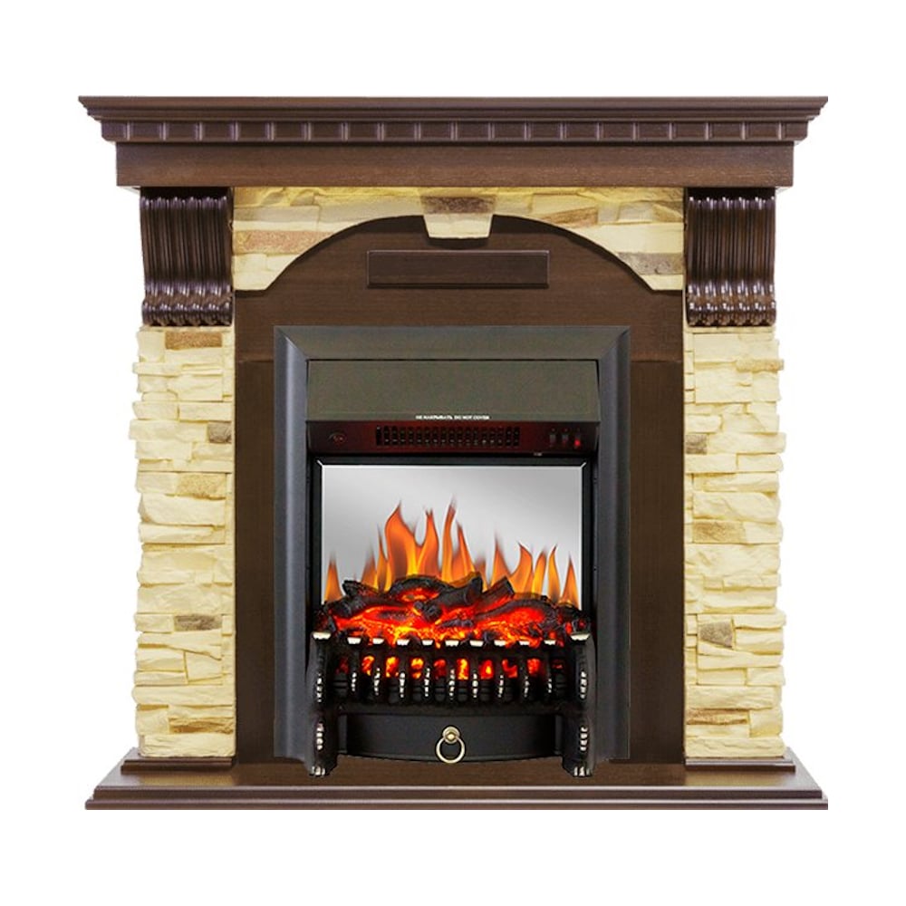 Изображение товара Каминокомплект Royal Flame Dublin арочный сланец Тёмный дуб с эффектом живого огня