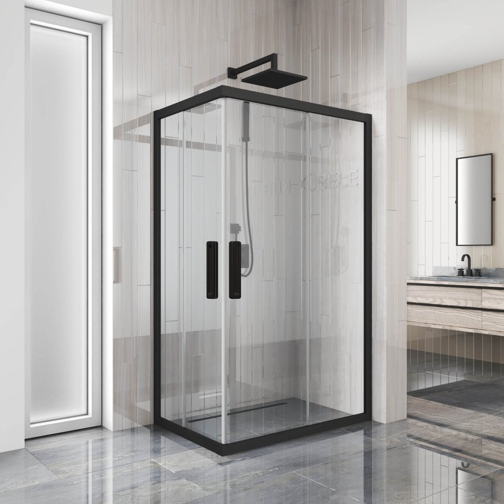 Изображение товара Душевой уголок GuteWetter gwmpkb019rc 80x75 см с черным матовым профилем и прозрачным закаленным ст