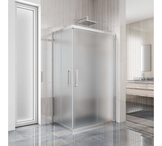 Изображение товара Душевой уголок GuteWetter gwmpkb019rc 80x75x200 см, профиль хром блестящий, стекло матовое закаленное 6 мм 4698032703165