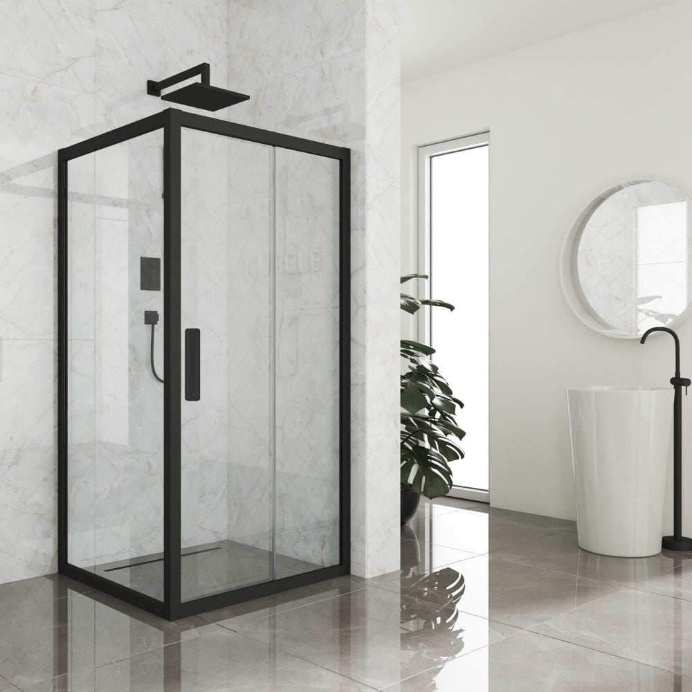 Изображение товара Душевой уголок GuteWetter gwmpkb019s 100x100x200 черный матовый закаленное стекло