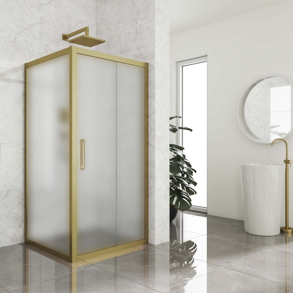 Изображение товара Душевой уголок GuteWetter gwmpkb019s 115x115x200 см, профиль бронзовый, стекло матовое закаленное 6 мм 4698031236411