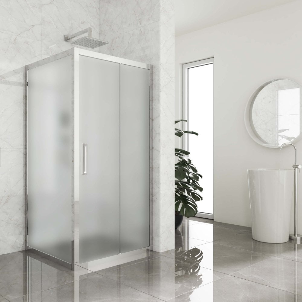 Изображение товара Душевой уголок GuteWetter 100x100 см с матовым стеклом и хром профилем