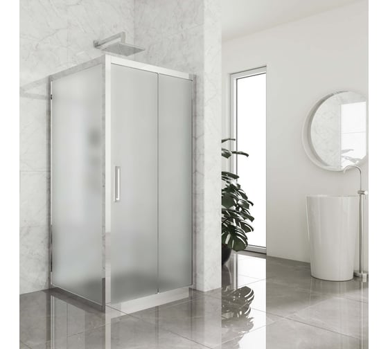 Изображение товара Душевой уголок GuteWetter gwmpkb019s 100x100x200 см, профиль хром блестящий, стекло матовое закаленное 6 мм 4698031236244