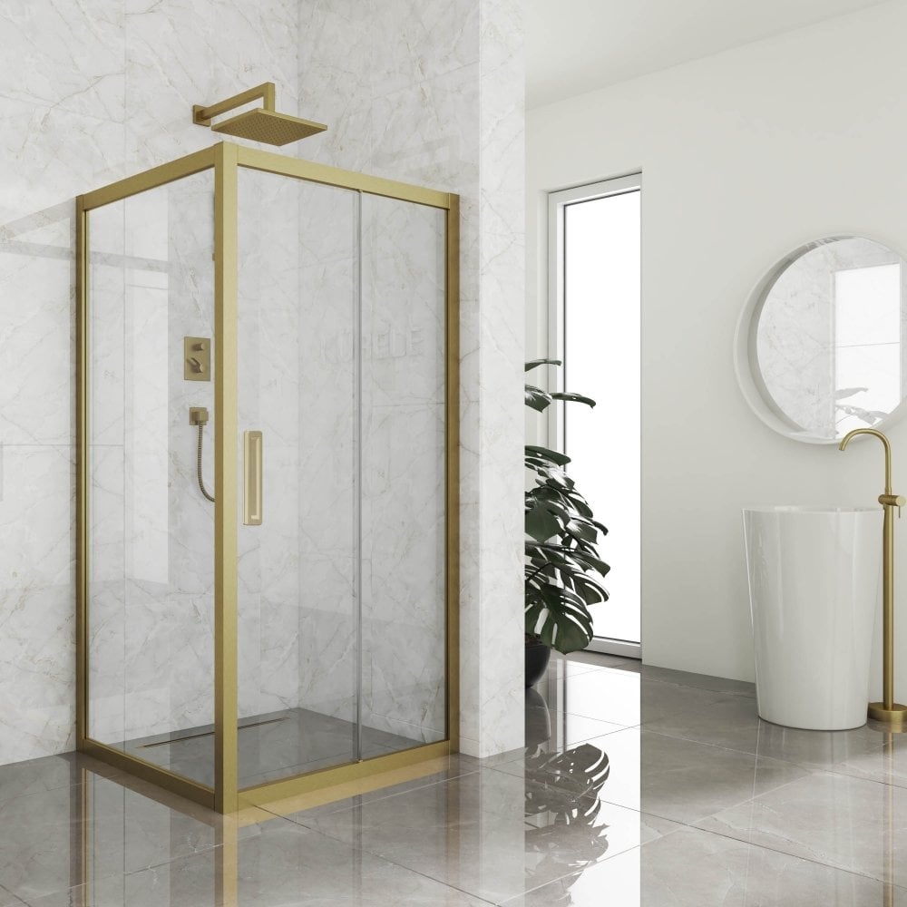 Изображение товара Душевой уголок GuteWetter GWMPKB019S 105x105 см, бронзовый профиль, закаленное стекло