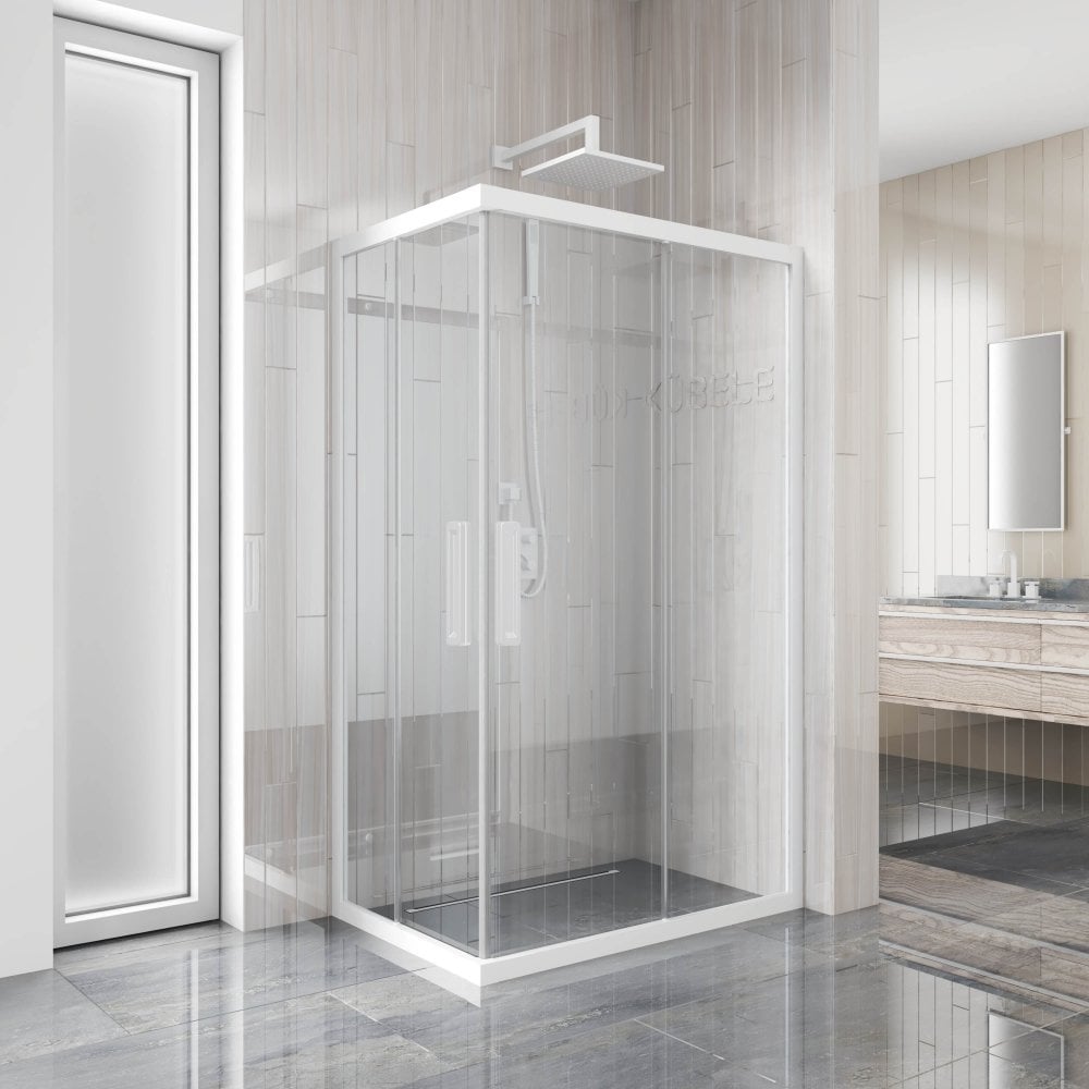 Изображение товара Душевой уголок GuteWetter gwmpkb019rc 95x85 см закаленное стекло белый профиль