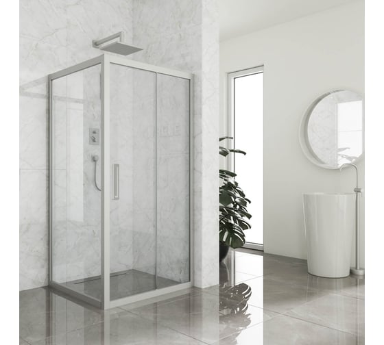 Изображение товара Душевой уголок GuteWetter gwmpkb019s 90x90x200 см, профиль хром матовый, стекло бесцветное закаленное 6 мм 4698031236015