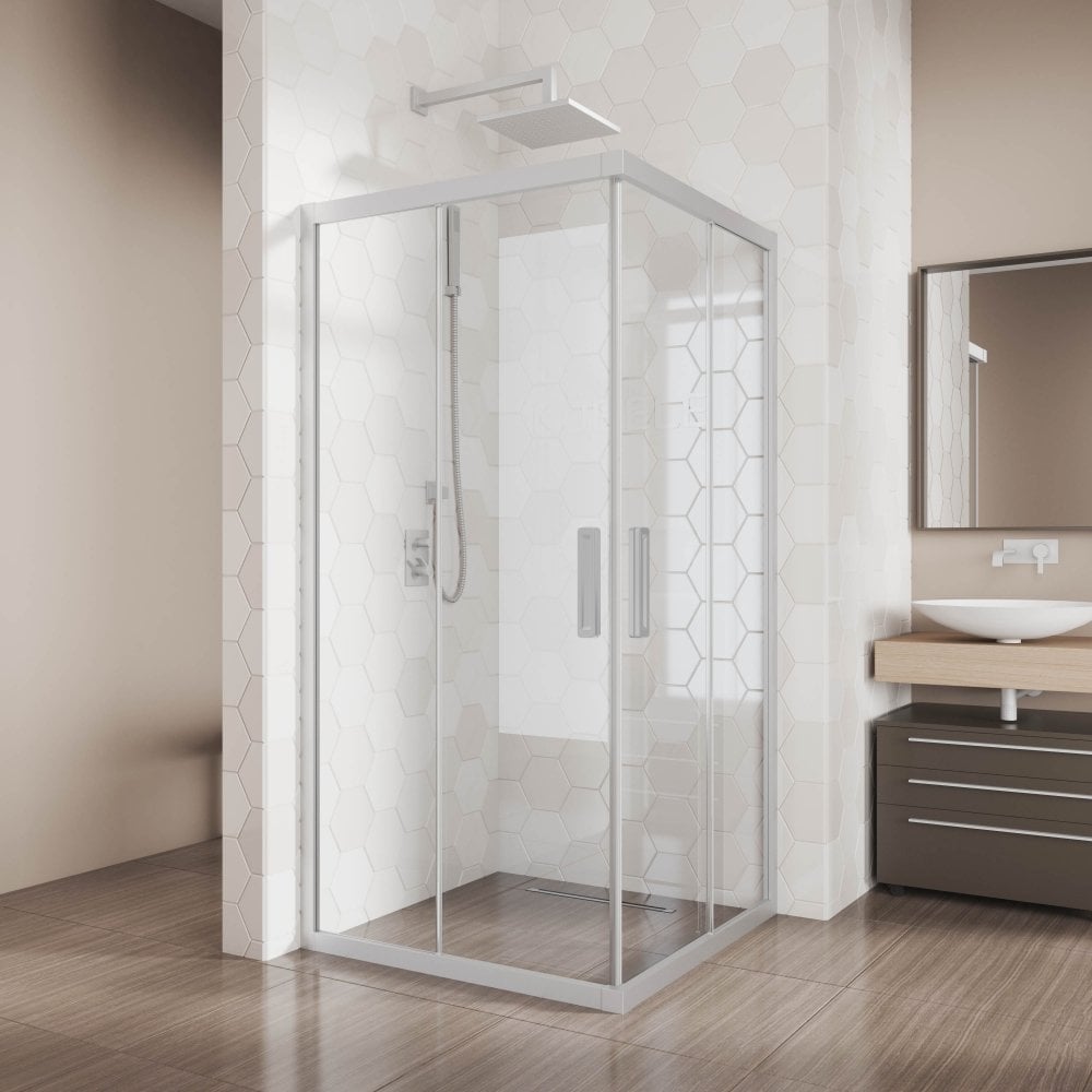 Изображение товара Душевой уголок GuteWetter 100x100x200 см закаленное стекло хром матовый