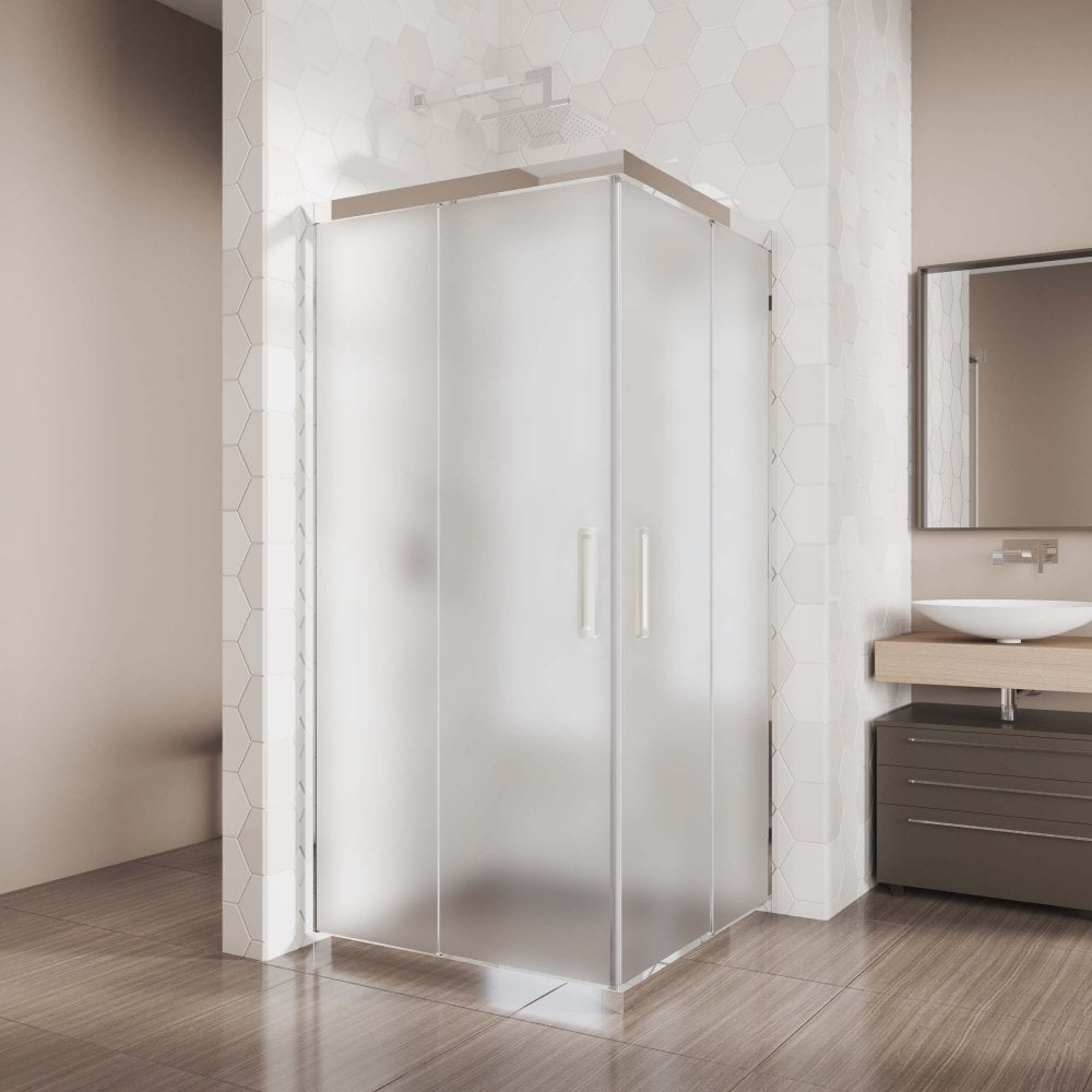 Изображение товара Душевой уголок GuteWetter 100x100x200 см с раздвижными шторками и матовым стеклом