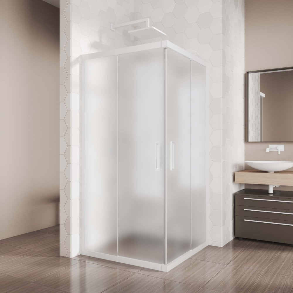 Изображение товара Душевой уголок GuteWetter gwmpkb019sc 85x85 см матовое стекло белый профиль