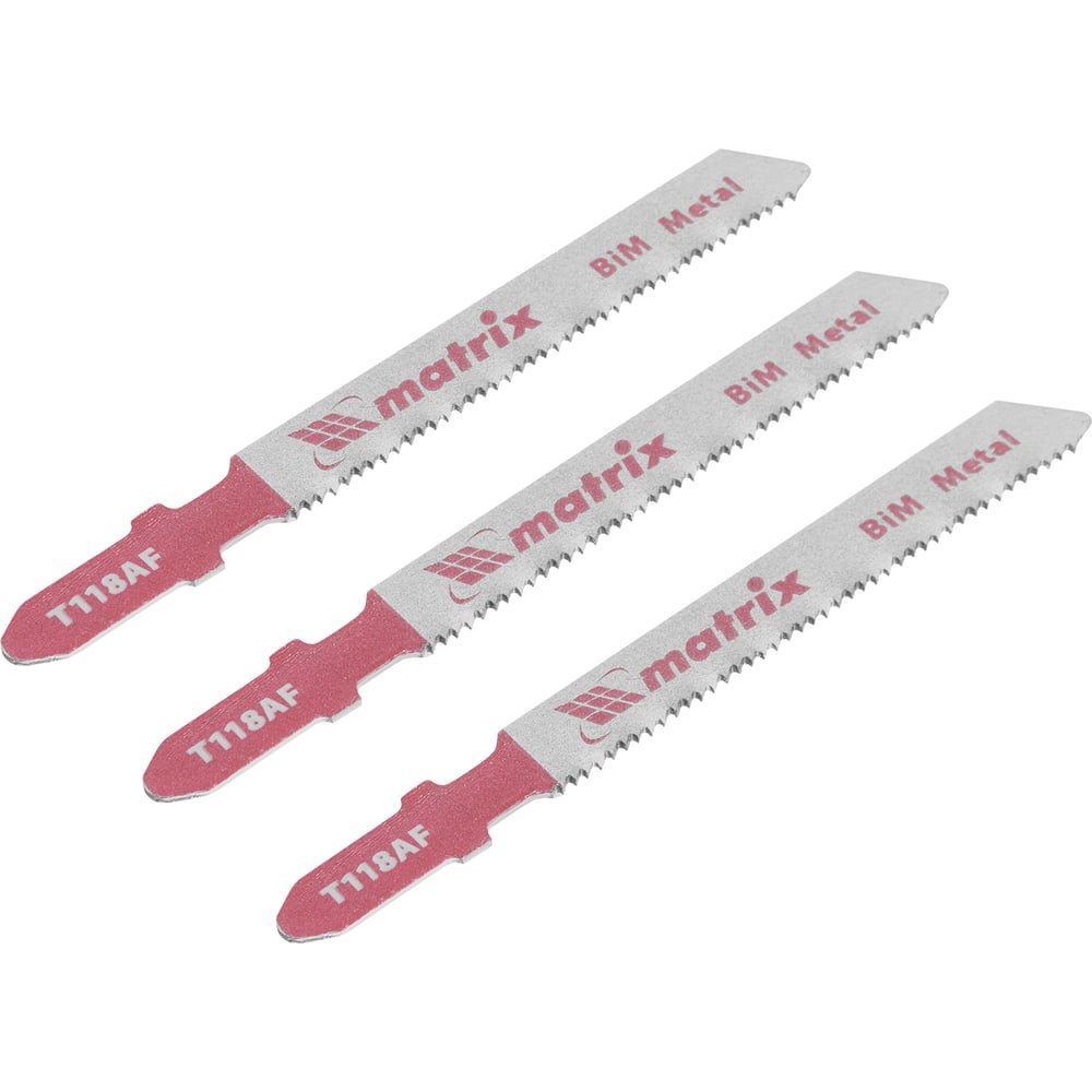 Изображение товара Полотна для электролобзика по металлу Bimetal Professional (3 шт; 1.2х55х76 мм) MATRIX 78209