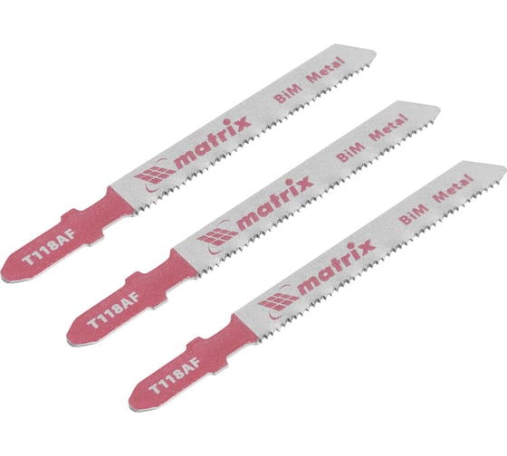 Изображение товара Полотна для электролобзика по металлу Bimetal Professional (3 шт; 1.2х55х76 мм) MATRIX 78209