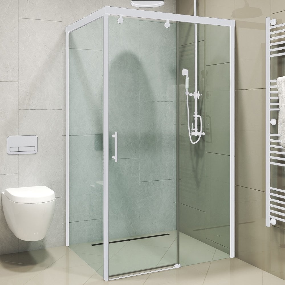 Душевой уголок GuteWetter gwmpslrc863a 110x115x200 см, профиль белый матовый, стекло бесцветное закаленное 8/6 мм 4698032804213