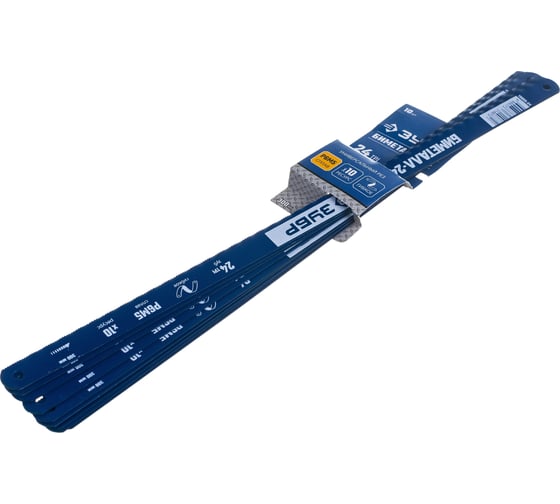 Изображение товара Полотно по металлу универсальный рез (10 шт; 300 мм; 24TPI) Зубр 300 мм, 15855-24-10_z01
