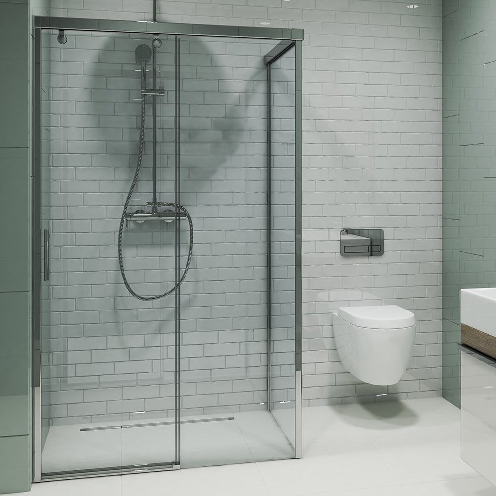 Душевой уголок GuteWetter gwmpslrc863b 105x110x200 см, профиль хром блестящий, стекло бесцветное закаленное 8/6 мм 4698032830496