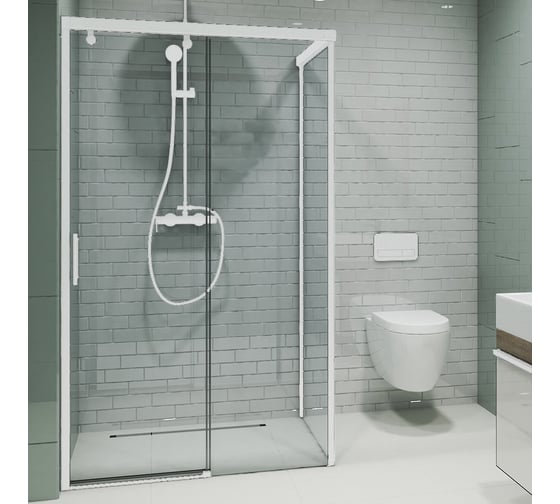 Изображение товара Душевой уголок GuteWetter gwmpslrc863b 70x120x200 см, профиль белый матовый, стекло бесцветное закаленное 8/6 мм 4698032812379