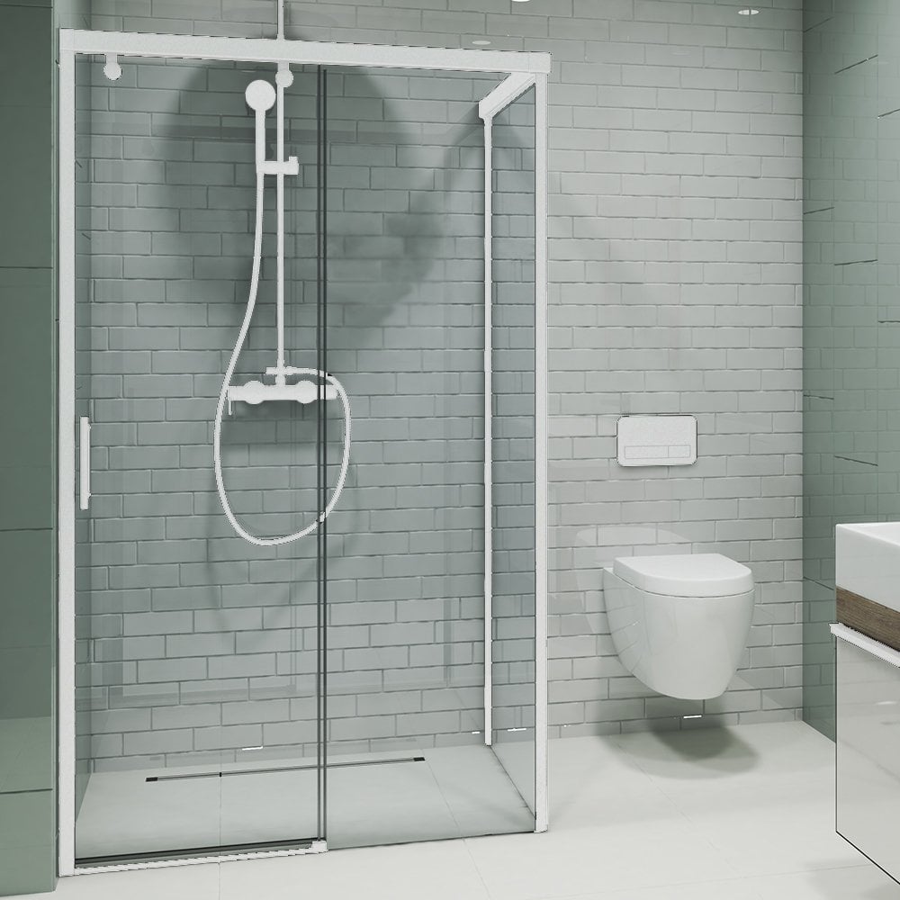 Душевой уголок GuteWetter gwmpslrc863b 110x155x200 см, профиль белый матовый, стекло бесцветное закаленное 8/6 мм 4698032835170
