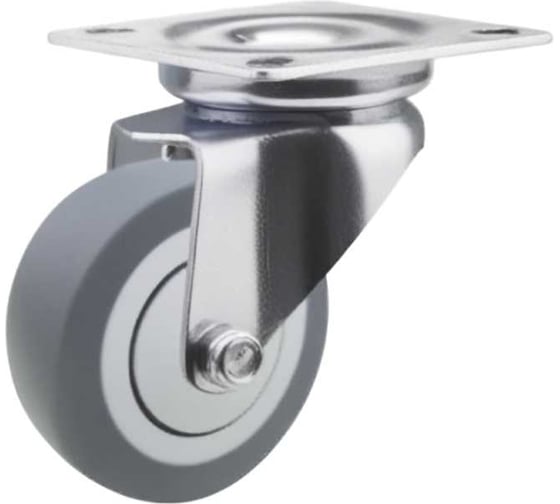 Изображение товара Поворотное колесо Brante 50 мм на площадке серая резина NF-00790120 10423