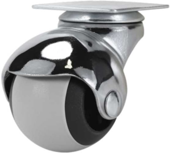 Изображение товара Поворотное колесо Brante 40 мм на площадке шар серая резина 104207