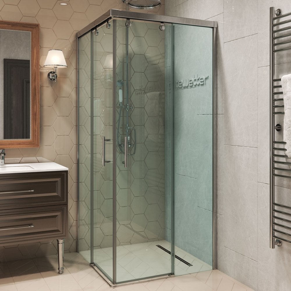Душевой уголок GuteWetter gwmpslrc864 100x70x200 см, профиль хром блестящий, стекло бесцветное закаленное 8/6 мм 4698032844653
