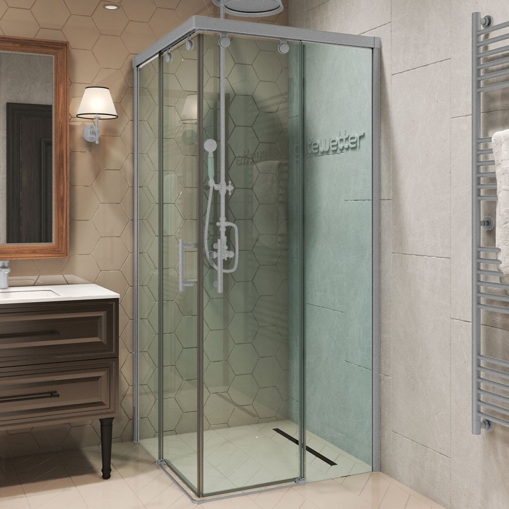 Душевой уголок GuteWetter gwmpslrc864 95x80x200 см, профиль хром матовый, стекло бесцветное закаленное 8/6 мм 4698032843977