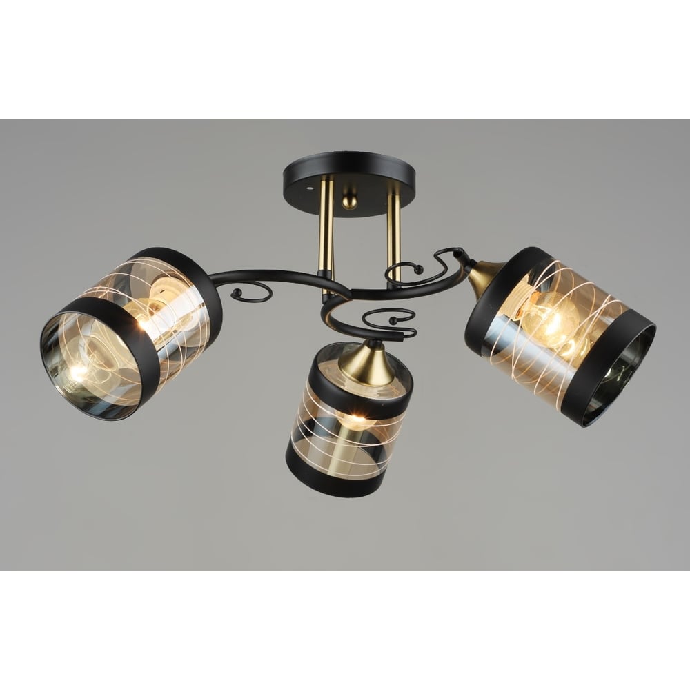 Изображение товара Потолочная люстра Мелодия Света SL1624-3 BK+CP для современного интерьера