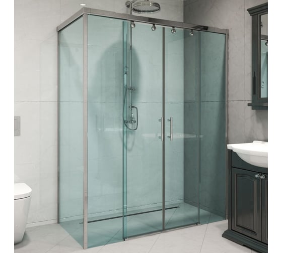 Изображение товара Душевой уголок GuteWetter gwmpslrc865 105x150x200 см, профиль хром блестящий, стекло бесцветное закаленное 8/6 мм 4698032890049