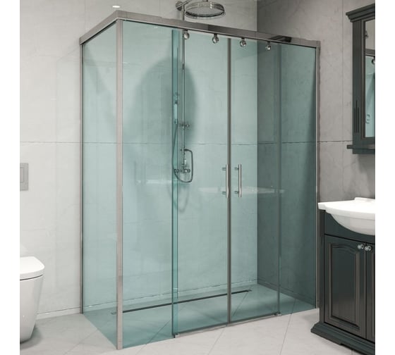 Изображение товара Душевой уголок GuteWetter gwmpslrc865 70x125x200 см, профиль хром блестящий, стекло бесцветное закаленное 8/6 мм 4698032855604