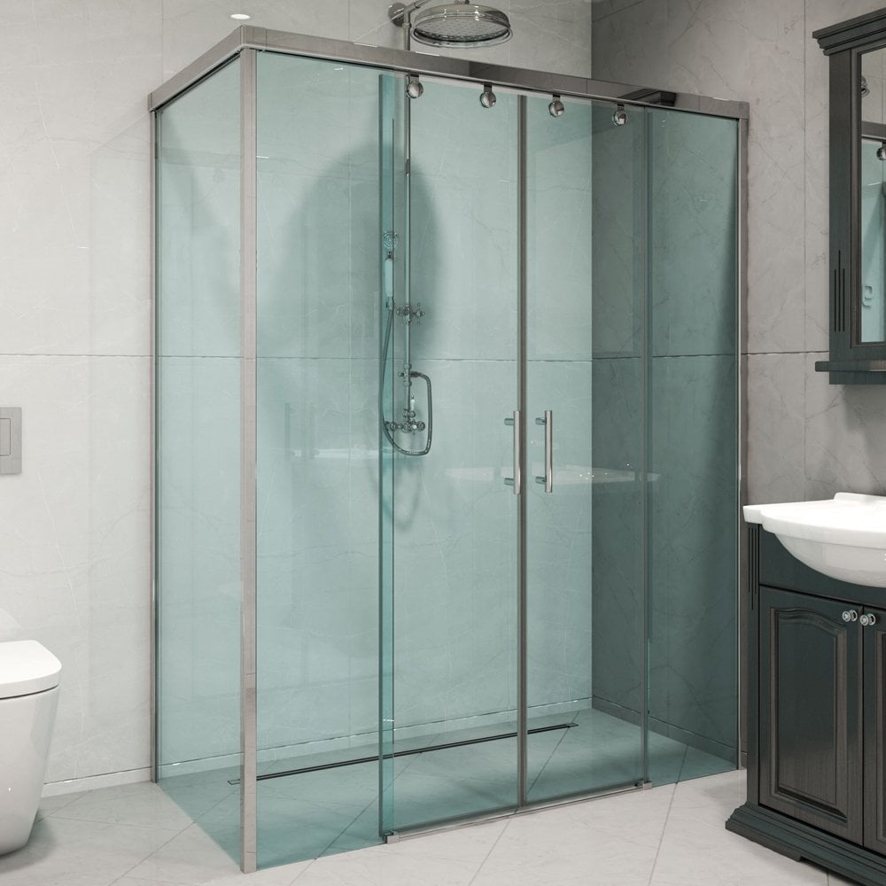 Душевой уголок GuteWetter gwmpslrc865 75x130x200 см, профиль хром блестящий, стекло бесцветное закаленное 8/6 мм 4698032860646