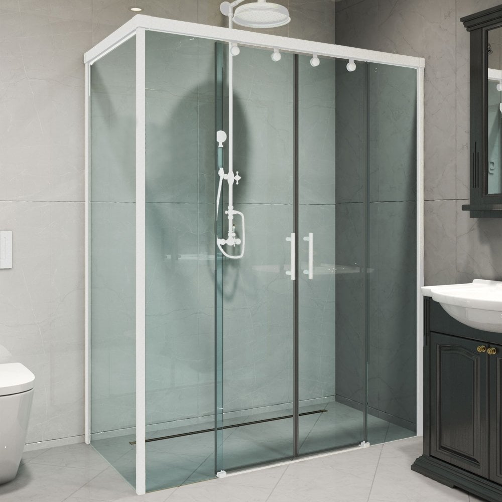 Душевой уголок GuteWetter gwmpslrc865 85x125x200 см, профиль белый матовый, стекло бесцветное закаленное 8/6 мм 4698032869250