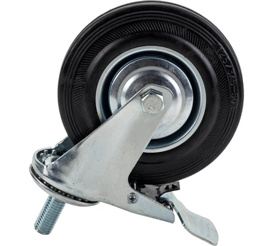 Изображение товара Колесо промышленное поворотное крепление болтом М14 с тормозом SCTB55 125 мм MFK-TORG 4009125 М14