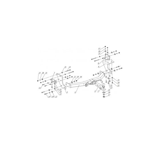 Изображение товара Фаркоп Бизон для Kia Sorento Prime 2015-2020, Hyundai Santa Fe 2018-2021 тип шара E FA 0230-E(N)