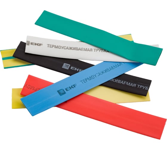 Изображение товара Термоусаживаемая трубка EKF ТУТ PROxima 10/5, 100мм, набор: 7 цветов по 3шт. 10 упаковок tut-n-10