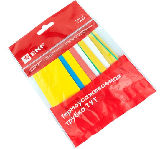 Изображение товара Термоусаживаемая трубка EKF ТУТ 30/15 набор: 7 цветов по 3 шт. 100 мм PROxima tut-n-30