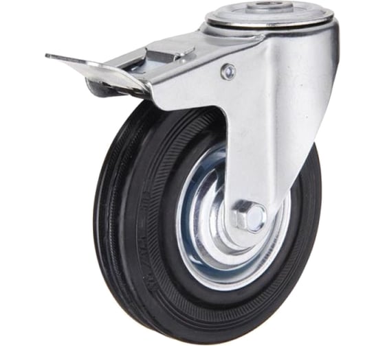 Изображение товара Колесо промышленное поворотное под болт с тормозом SCHB97 85 мм MFK-TORG 4005085