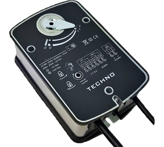 Изображение товара Электропривод противопожарный с пружиной SF-05DFS/24V 5Nm, ON/OFF, 2SPDT, S(72С), 24AC/DC TECHNO 600510