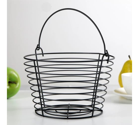 Изображение товара Корзина для фруктов Доляна 20х20х13 см, цвет черный 3752548