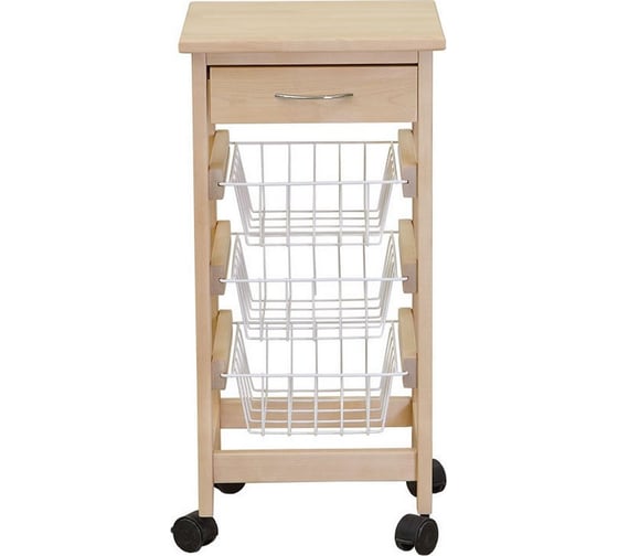 Изображение товара Тумба Мебелик с ящиком и корзинами белый/лак 8477