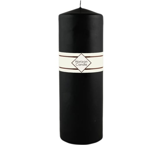 Изображение товара Свеча-столбик MIR LIGHT высота 200 мм диаметр 70 мм черная horizon candles 1/20 СС-800349