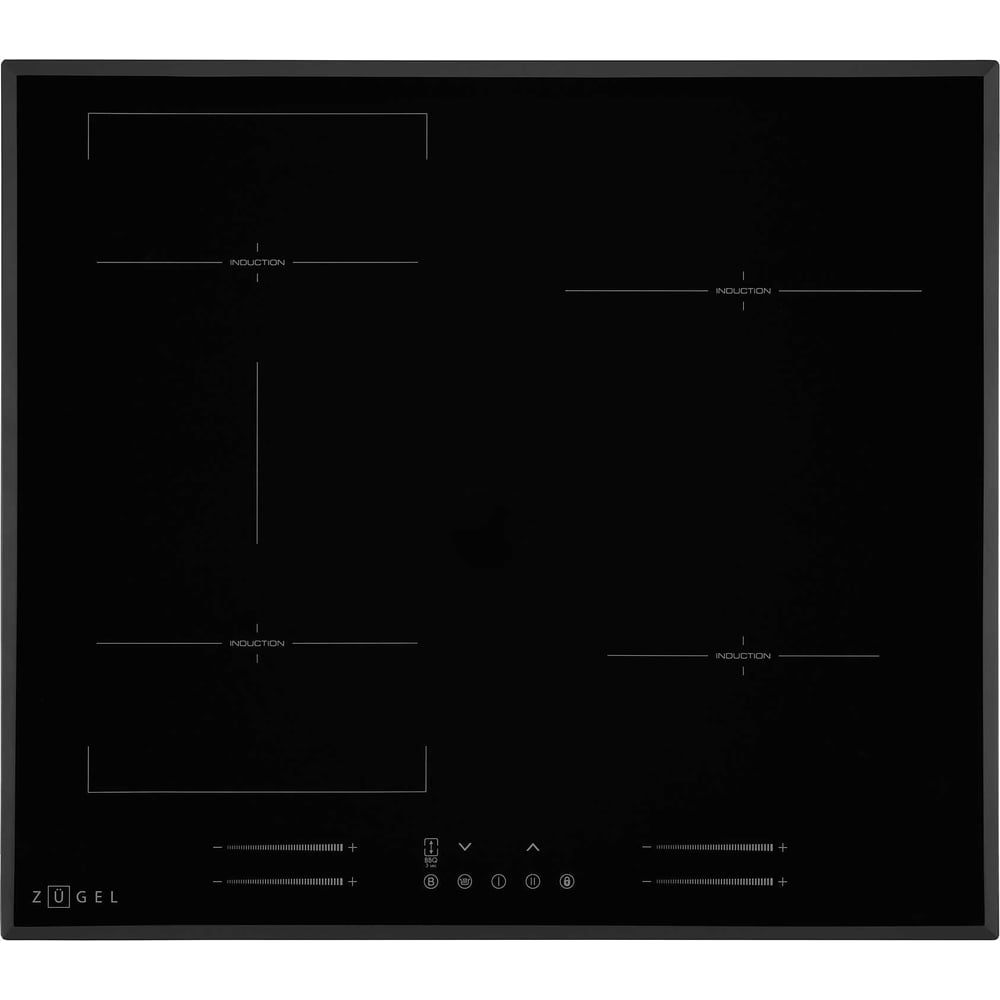 Изображение товара Индукционная варочная панель ZUGEL ZIH618B 4 конфорки сенсорное управление стильная