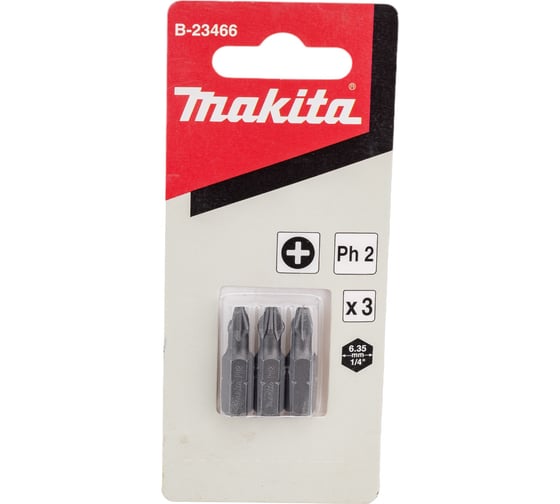 Изображение товара Набор бит (3 шт; РH2, 25 мм) Makita B-23466