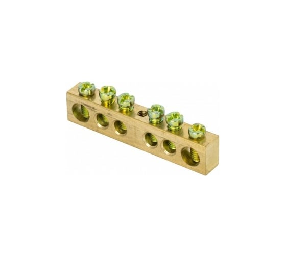 Изображение товара Шина EKF PEN, ноль-земля, 6х9мм, 6 отверстий, латунь, крепеж по центру, PROxima sn0-63-06-r