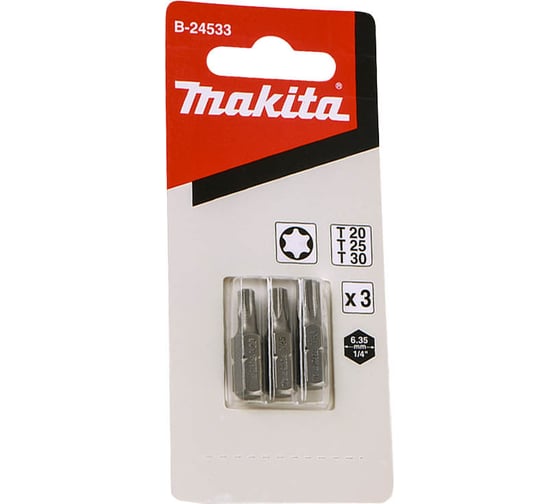 Изображение товара Набор бит (3 шт; Torx T20/25/30, 25 мм) Makita B-24533